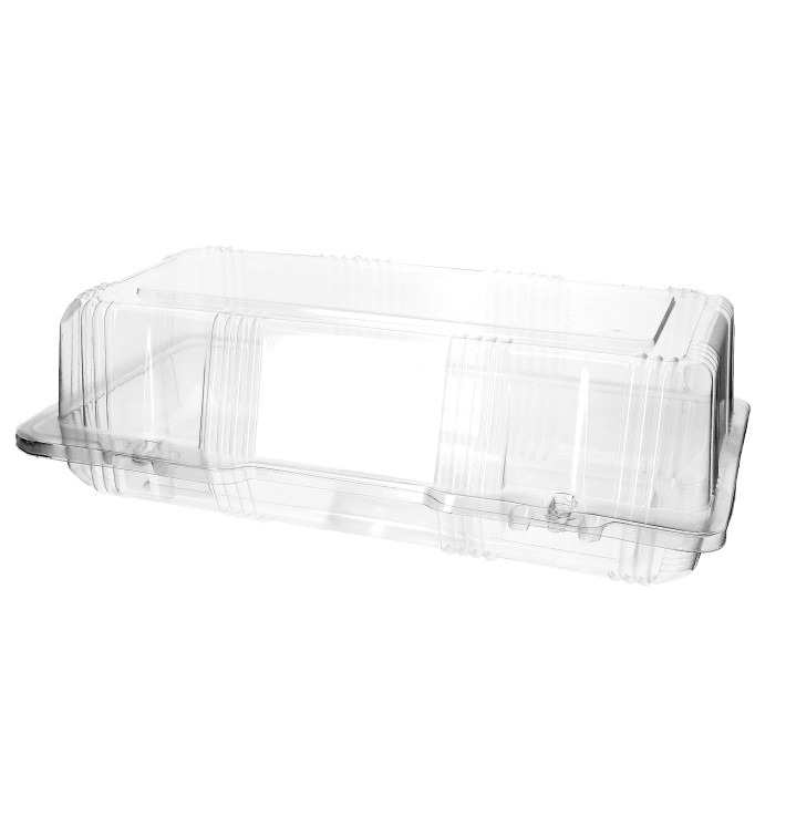 Plastic scharnierende bakkerij Container PET 26x13x8cm (220 stuks)