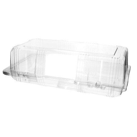 Plastic scharnierende bakkerij Container PET 26x13x8cm (220 stuks)