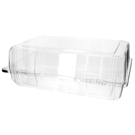 Plastic scharnierende bakkerij Container PET 28x18x10cm (220 stuks)