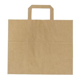 Sac Papier Kraft avec Anses Plates 70g 32x20x23cm (50 Utés)