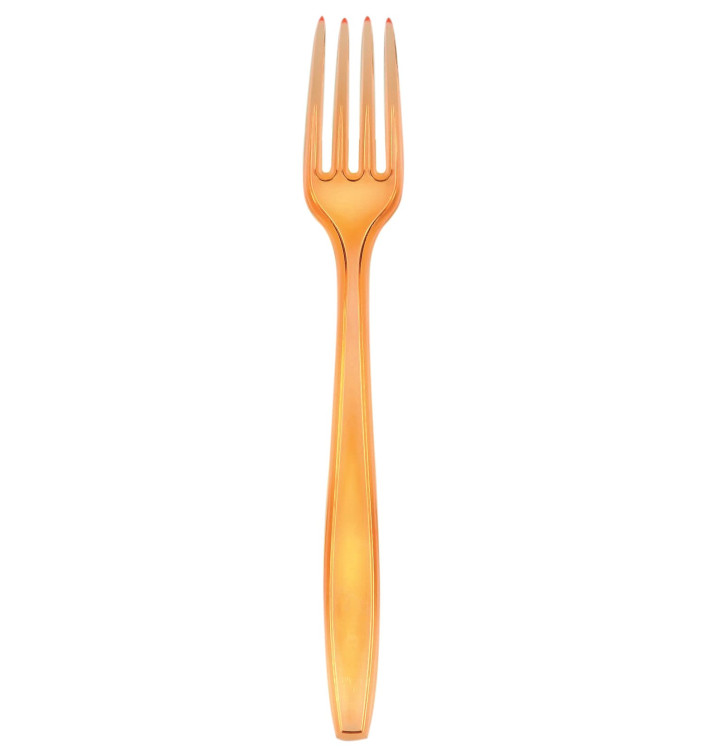 Fourchette Plastique PS Premium Orange 190mm (50 Utés)