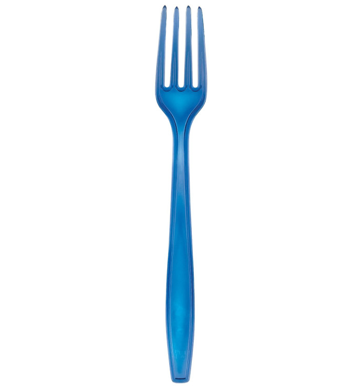 Fourchette Plastique PS Premium Bleu 190mm (50 Utés)