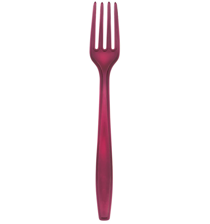 Fourchette Plastique PS Premium Bordeaux 190mm (50 Utés)