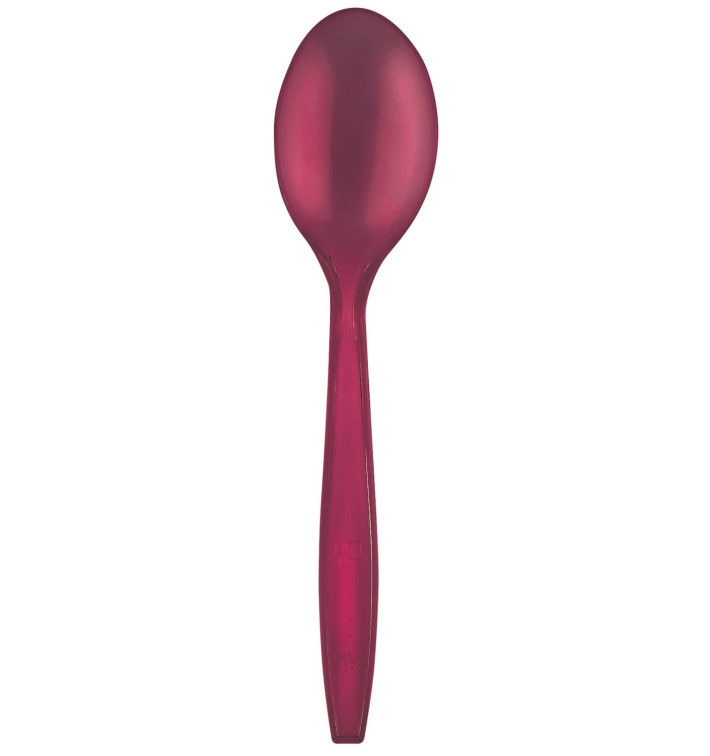 Cuillère Plastique PS Premium Bordeaux 190mm (50 Utés)