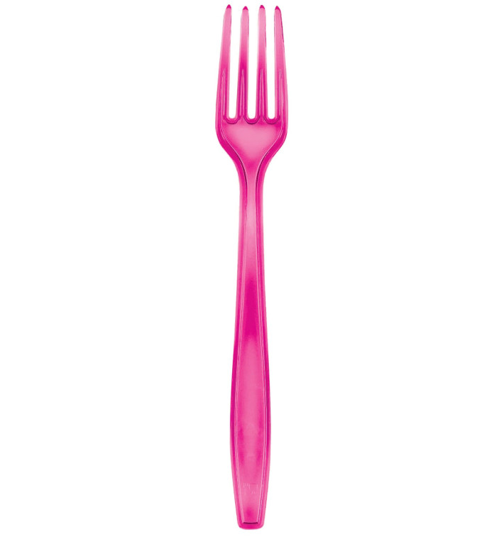 Fourchette Plastique PS Premium Fuchsia 190mm (1000 Utés)