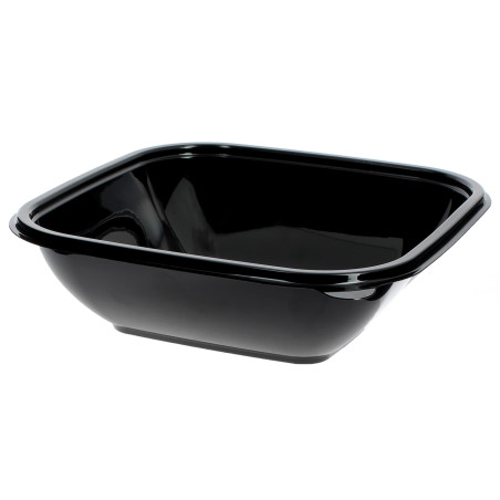 Bol en Plastique Noir PET 750ml 175x175x50mm (50 Utés)