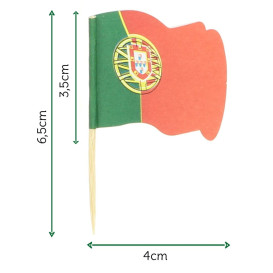 Pique en Bois Drapeau "Portugal" 65mm (14.400 Unités)