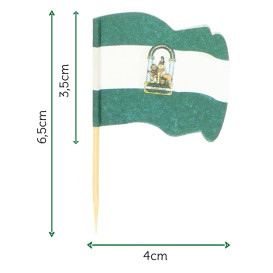 Pique en Bois Drapeau "Andalousie" 65mm (14.400 Unités)