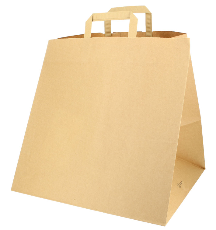 Sac en papier avec Anses Boîte Pizza  80g 37+33x32 cm (25 Unités)