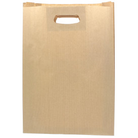 Sac en papier Kraft Anses Découpées 31+8x42cm (250 Utés)