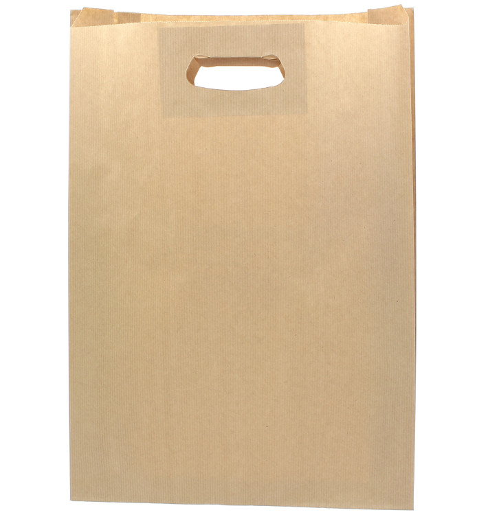 Sac en papier Kraft Anses Découpées 31+8x42cm (250 Utés)