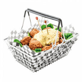 Mini Panier de Supermarché Acier Inox. 18,5x13,5x9cm(6 Utés)