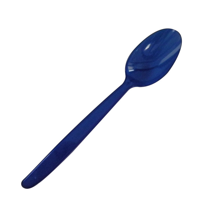 Petite cuillère à gelace Plastique PS Bleu 155mm (1.000 Unités)