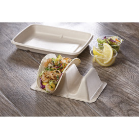 Support pour Tacos en Canne à Sucre 18x11x5cm (300 Utés)