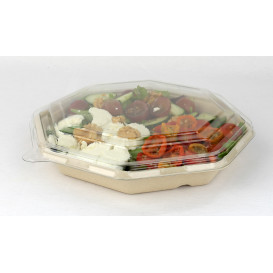 Plastic PET Deksel voor Container Hexagon vormig 23x23cm (50 stuks)