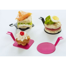 Assiette Dégustation "Gourmand" Framboise 4x4cm (50 Utés)