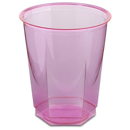 Gobelet Plastique Hexagonal Fuchsia PS Cristal 250ml (10 Utés)