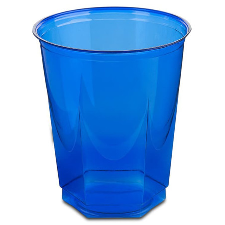 Gobelet Plastique Hexagonal Bleu PS Cristal 250ml (250 Utés)