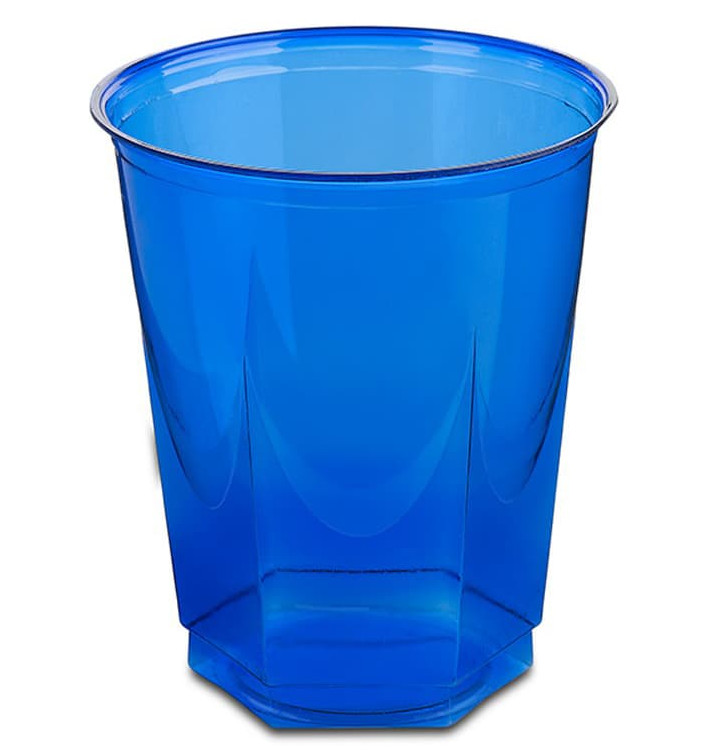 Gobelet Plastique Hexagonal Bleu PS Cristal 250ml (10 Utés)