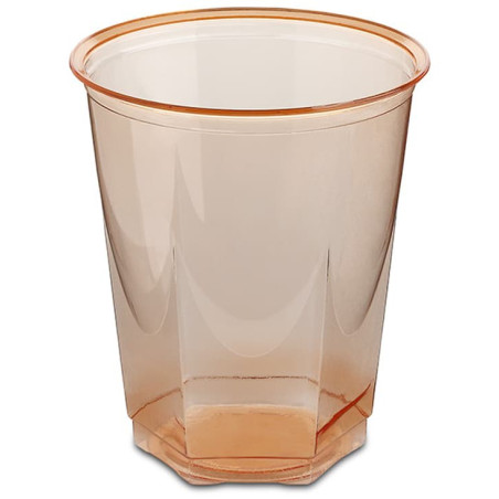 Gobelet Plastique Hexagonal Orange PS Cristal 250ml (10 Utés)