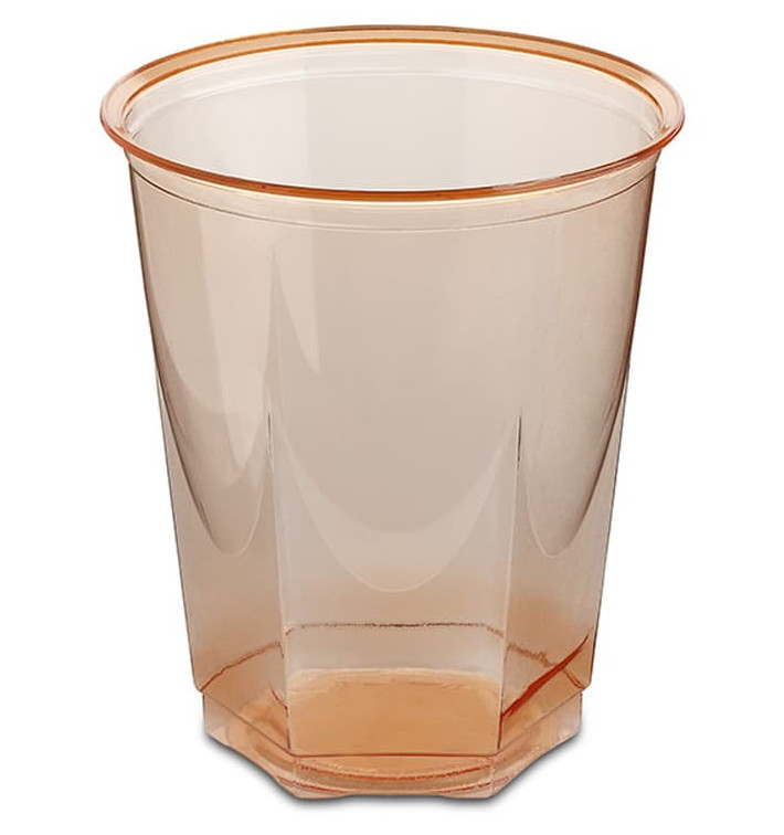 Gobelet Plastique Hexagonal Orange PS Cristal 250ml (250 Utés)