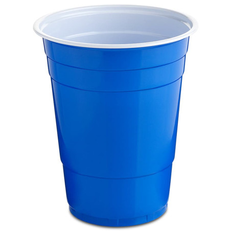 Plastic PS beker blauw American Parten 550ml (400 stuks)