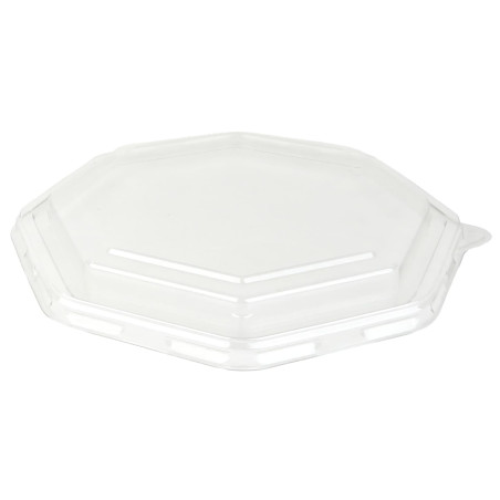 Plastic PET Deksel voor Container Octogonale vormig 23x23cm (50 stuks)