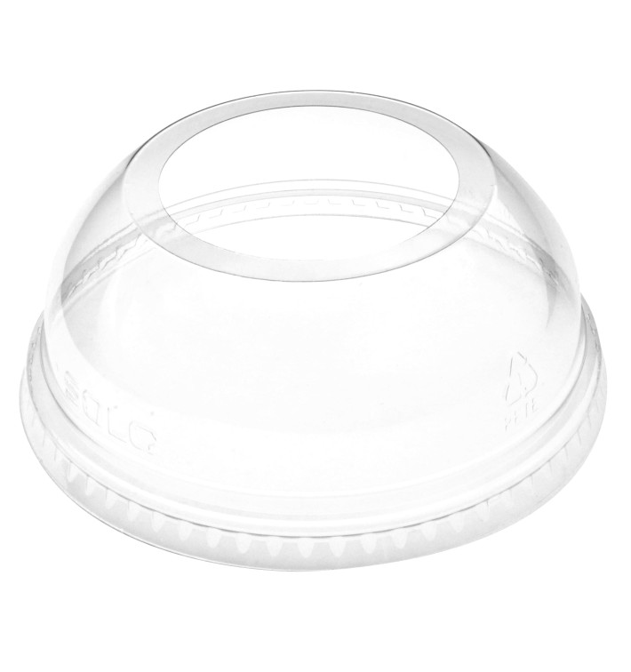 Plastic PET koepel Deksel Kristal met een Opening Ø9,8cm (100 stuks) 