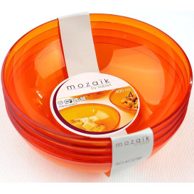 Bol PS Cristal Dur Orange 400ml Ø14cm (4 Utés)