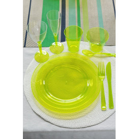 Assiette Plastique Extra Dur Verte 19cm (10 Unités)