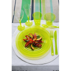 Assiette Plastique Extra Dur Verte 19cm (10 Unités)