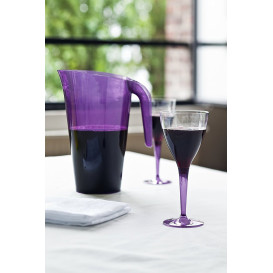 Plastic stamglas wijn aubergine kleur 130ml (6 stuks) 