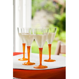 Verre à Vin Plastique Orange 130ml (60 Utés)