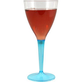 Verre à Vin Plastique Turquoise 130ml (60 Utés)