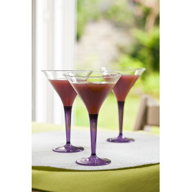 Plastic stamglas Cocktail aubergine kleur 100 ml (6 stuks) 