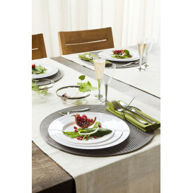 Assiette en Plastique Dur avec Liseré Argent 23cm (6 Utés)