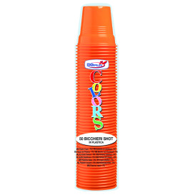 Gobelet Plastique PS Orange 80ml Ø5,7cm (1500 Utés)