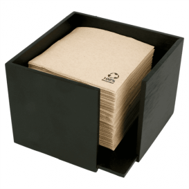 Porte-serviettes Cocktail Bambou Noir 13,5x13,5x10cm (12 Utés)