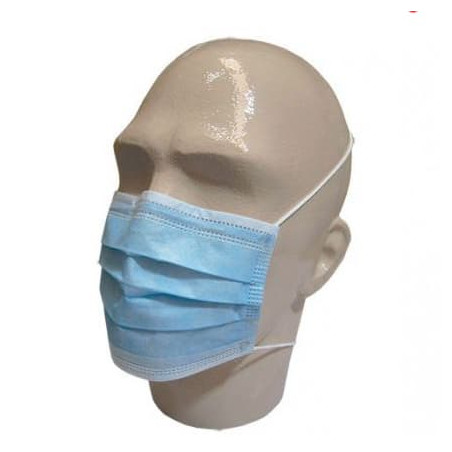 Wegwerp chirurgisch masker Rechthoekige vorm "TST" blauw 3C (50 stuks)