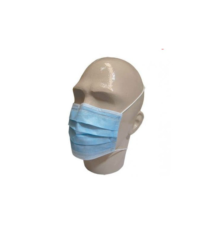 Wegwerp chirurgisch masker Rechthoekige vorm "TST" blauw 3C (1000 stuks)