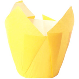 Cupcake vorm voering tulpvorm geel Ø5x5/8cm (2000 stuks)