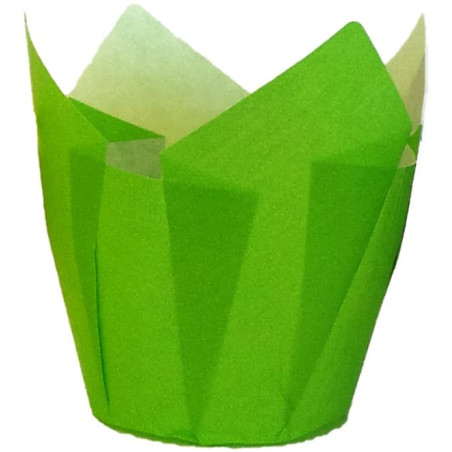 Caissette Muffin Tulipe Ø50x50/80 mm Verte (3.600 Utés)