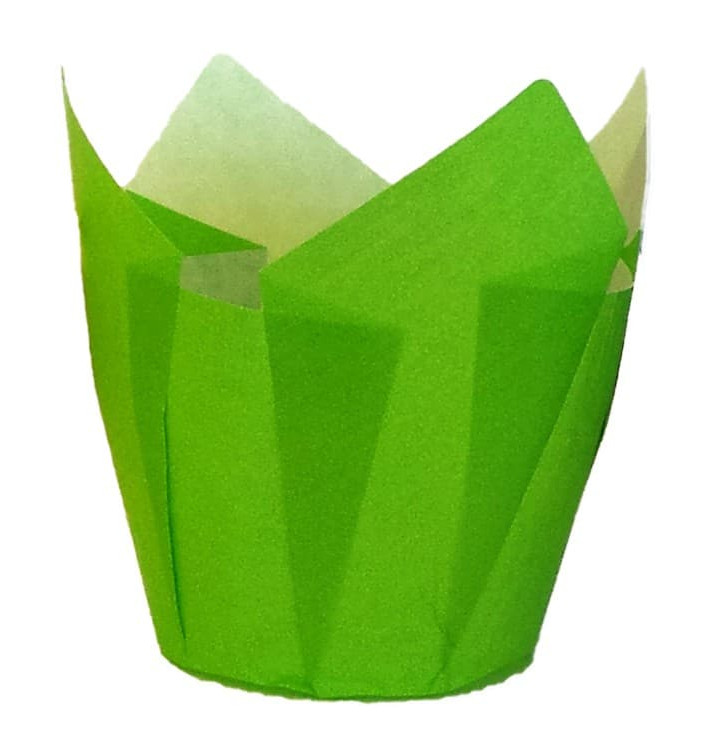 Cupcake vorm voering tulpvorm groen Ø5x4,2/7,2cm (2160 stuks)