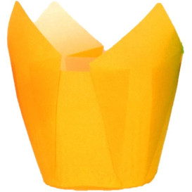 Cupcake vorm voering tulpvorm geel Ø5x5/8cm (2000 stuks)