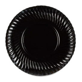 Assiette ronde en Carton Noir 250 mm (500 Unités)