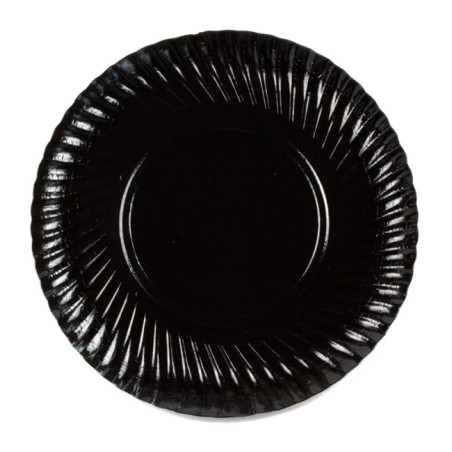 Assiette ronde en Carton Noir 25cm (500 Unités)