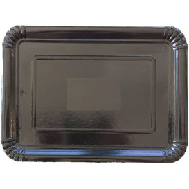 Plat rectangulaire en Carton Noir 14x21 cm (1400 Unités)