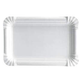 Plat rectangulaire en Carton Blanc 9x15 cm (100 Unités)