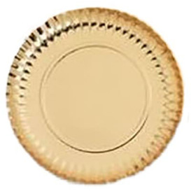 Assiette en Carton Ronde Doré 100 mm (100 Unités)