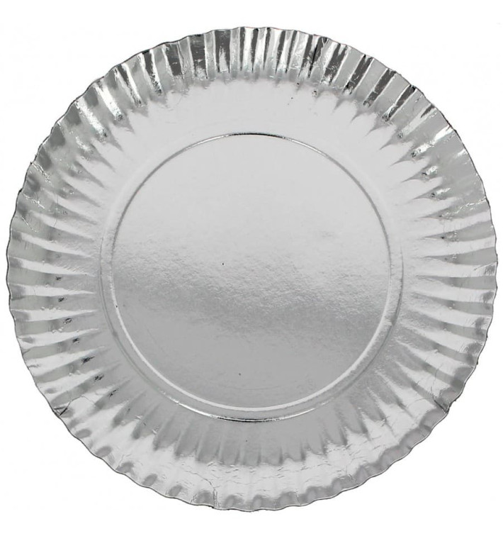 Assiette en Carton Ronde Argenté 100 mm (100 Unités)